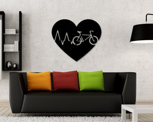 Bicycle Heart Beat, Bike Art, Biking Sign,  Road Bike, Metal Bicycle Wall Art, Fixed Gear Bike Art, Bike Wall Art, Bike Sign, Biking Gift