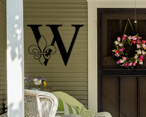 Fleur De Lis, Last Name Monogram, Monogram Door Hanger, Wedding Monogram, Initial Sign, Fleur De Lis Wall Art, Metal Monogram, Door Hanger