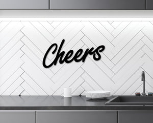 Cheers Bar Sign, Cheers Sign Decor, Cheers Sign, Mother's Day Gift, Wine Gifts, Bar Sign, Cheers Word Metal Wall Sign, Bar Home Decor