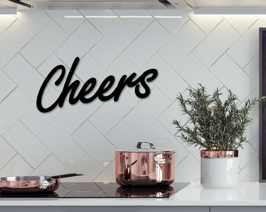 Cheers Bar Sign, Cheers Sign Decor, Cheers Sign, Mother's Day Gift, Wine Gifts, Bar Sign, Cheers Word Metal Wall Sign, Bar Home Decor