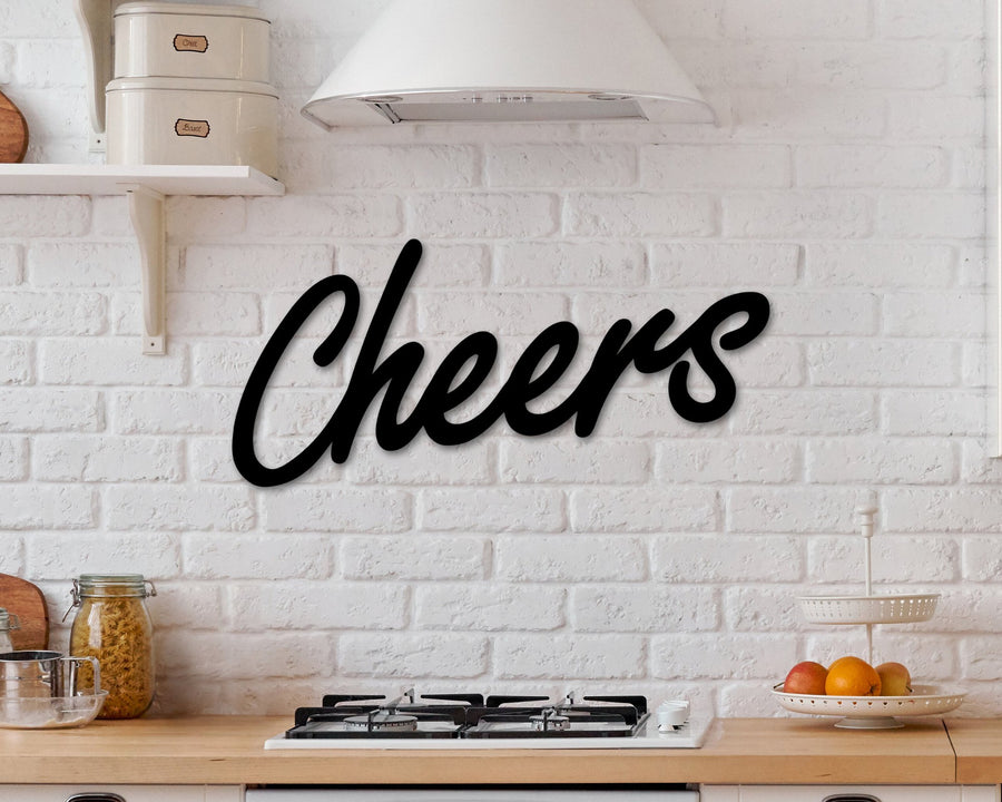 Cheers Bar Sign, Cheers Sign Decor, Cheers Sign, Mother's Day Gift, Wine Gifts, Bar Sign, Cheers Word Metal Wall Sign, Bar Home Decor