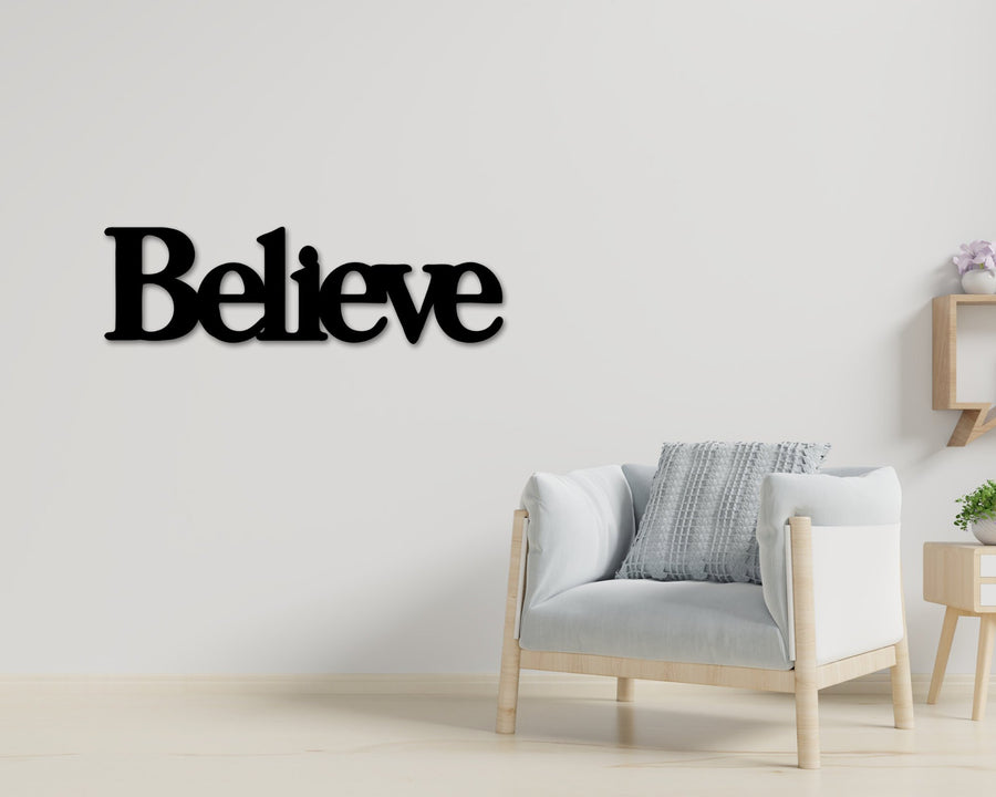 Believe sign, Believe Metal Sign, Believe Wall Decor, Thanksgiving Decor, Believe Word Sign, Believe Dining Room Decor, Believe Word Decor