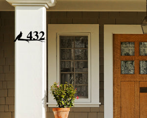 Cardinal Sign, Cardinal Address Sign, Bird House Numbers, Branch Address Sign, Porch Sign, Metal Address Sign, Metal Address numbers, Bird