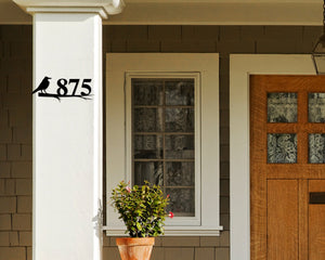 Crow Sign, Crow Address Sign, Bird House Numbers, Branch Address Sign, Porch Sign, Metal Address Sign, Metal Address numbers, Address Sign