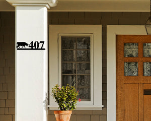Bull Sign, Bull Address Sign, Farm Animal Numbers, Farm Address Sign, Barn Sign, Metal Address Sign, Farm Animal Address numbers, Farm Sign