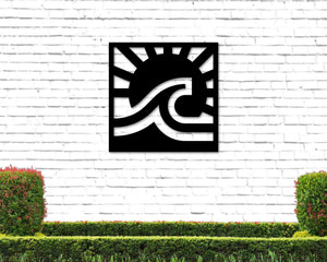 Beach House Decor, Metal Beach Sign, Wall Art Home Decor, Sun, Sun Wall Art, Sun and Waves Sign, Abstract Wall Art, Sunshine Sign, Home Art