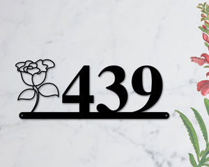 Carnation Sign, Carnation Address Sign, Flower House Numbers, Flower Address Sign, Metal Flower Sign, Metal Address numbers, Address Sign