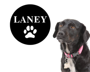 Custom Dog Name Sign with Paw Print, Dog Sign, Personalized Dog Sign, Pet Name Sign, Metal Sign, Paw Print Decor, Dog Decor, Wall Hanging