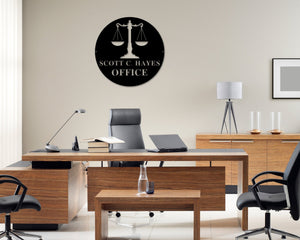 Law Office Sign, Law School Gift, Gift for Attorney, Gift For Lawyer, Lawyer Sign, Attorney Decor, Law Office Decor, Office Sign, Metal Sign
