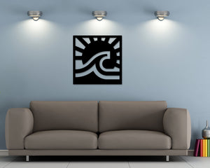 Beach House Decor, Metal Beach Sign, Wall Art Home Decor, Sun, Sun Wall Art, Sun and Waves Sign, Abstract Wall Art, Sunshine Sign, Home Art