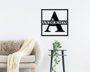 Personalize Name Metal Sign, Metal Sign, Last name Sign for outdoor, Square metal Monogram Sign, outdoor name plaque, Name Sign, Modern Name