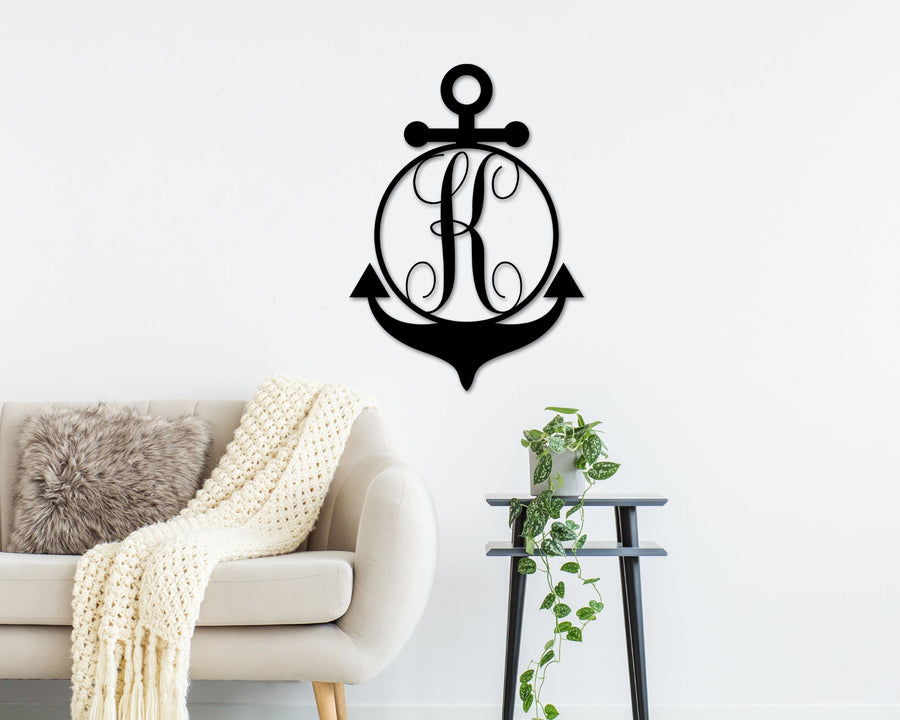 Anchor Name Metal Sign, Metal Anchor Sign, Last name Sign for outdoor, Anchor metal Monogram Sign, outdoor name plaque, Name Sign, Anchor