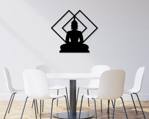 Buddha Metal Sign, Metal Wall Art, Zen Decor, Yoga Decor, Buddhist Decor, Meditation Art, Metal Sign, Yoga Namaste Sign, Zen Lotus Sign