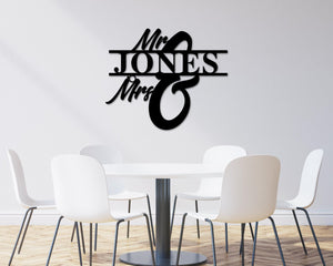 Mr and Mrs sign, Wedding Decor, Wedding Gift, Newly Wed Sign, Metal Mr and Mrs, Wedding Name Metal Sign, Last name Sign, Personalized Sign