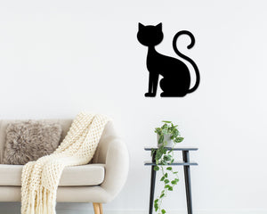 Cat Sign, Cat Lover Sign, Cat Decor, Cat Metal Sign, Cat Wall Art, Cat Silhouette Sign, Metal Sign, Metal Wall Art, Animal Silhouette, Kitty