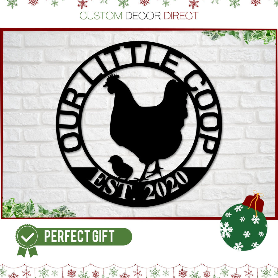 Christmas Gift, Our Little Coop Sign Metal Sign, Chicken Coop Sign, Metal Chicken Coop Sign