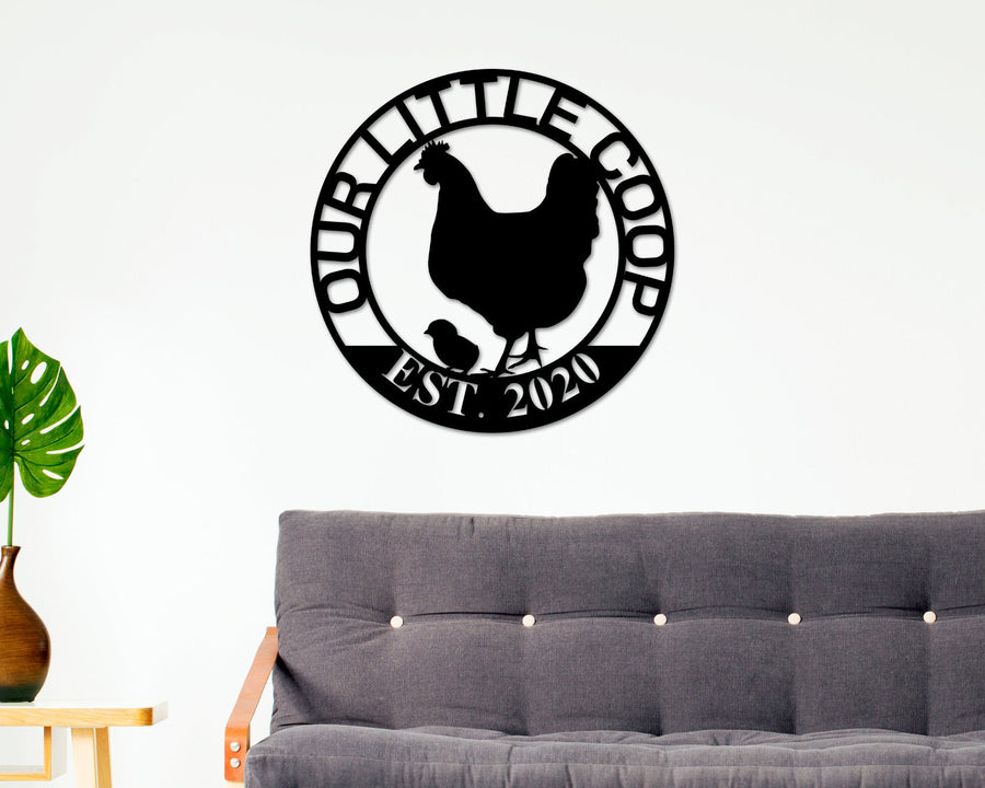 Christmas Gift, Our Little Coop Sign Metal Sign, Chicken Coop Sign, Metal Chicken Coop Sign
