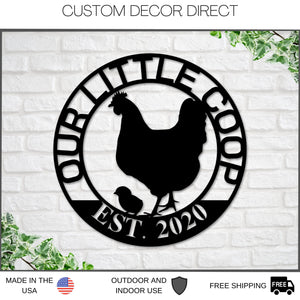 Mothers day gift, Personalized Mothers day Gift, Gift for Mom, Our Little Coop Sign Metal Sign, Chicken Coop Sign, Metal Chicken Coop Sign