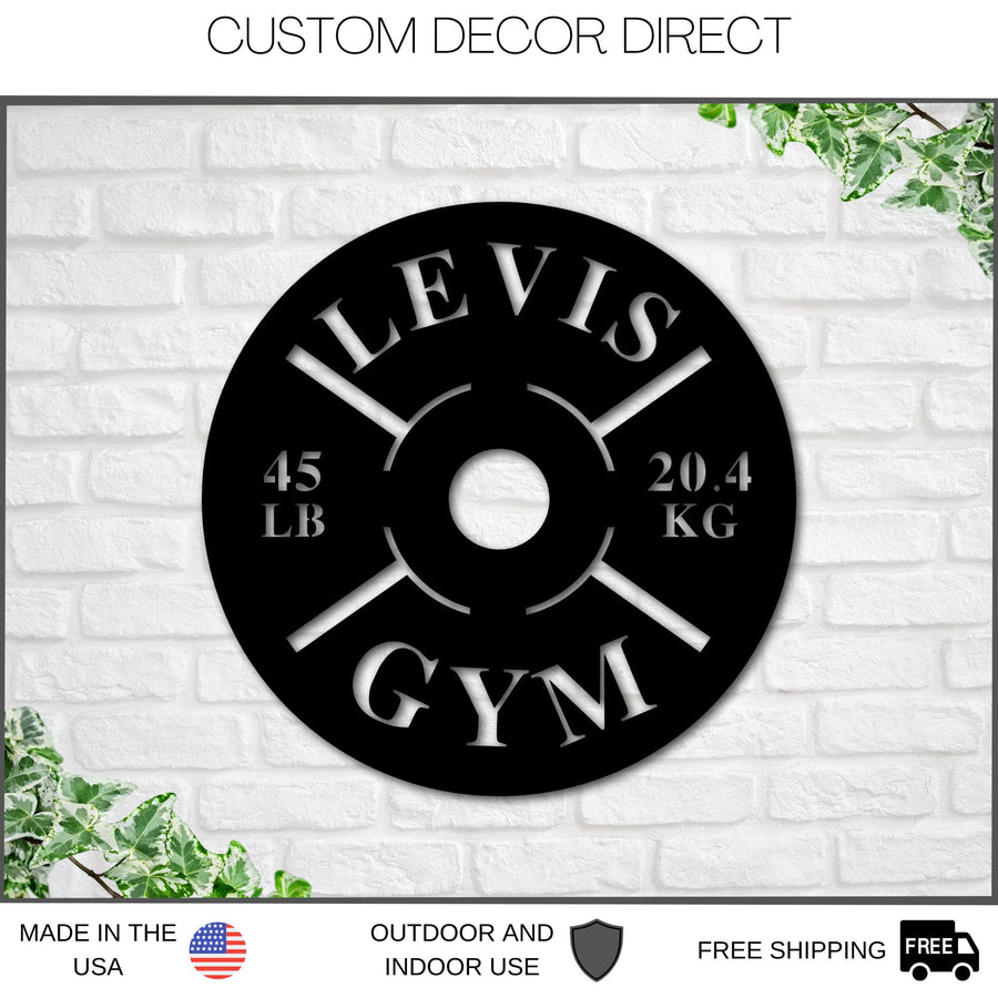 Gym Sign, Personalized Home Gym Sign, Custom Metal Gym Sign, Home Gym Decor, Cross Fit Sign, Metal Plate Name Sign, Workout Room Decor