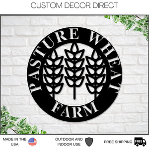 Wheat field custom sign, Farmer sign, Metal Farm Sign, Personalized Metal sign, Established, Plasma cut steel sign, metal art, farmhouse dec