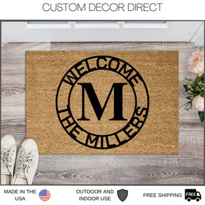 Doormat, Personalized Doormat, Welcome Doormat, Last name Doormat, Established Date Doormat, Front Porch Rug, Monogram Doormat, Wedding Gift