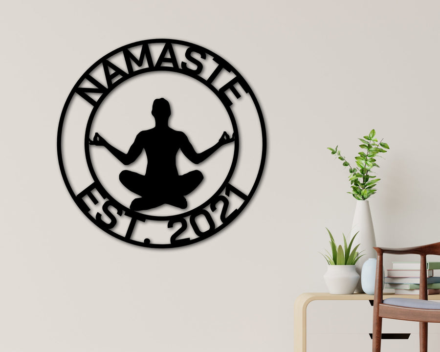 Custom Yoga Metal Sign, Personalized Yoga Sign, Yoga Studio Decor, Gift for Yogi, Yoga Room Name Sign, Mothers Day Gift, Gift for Her