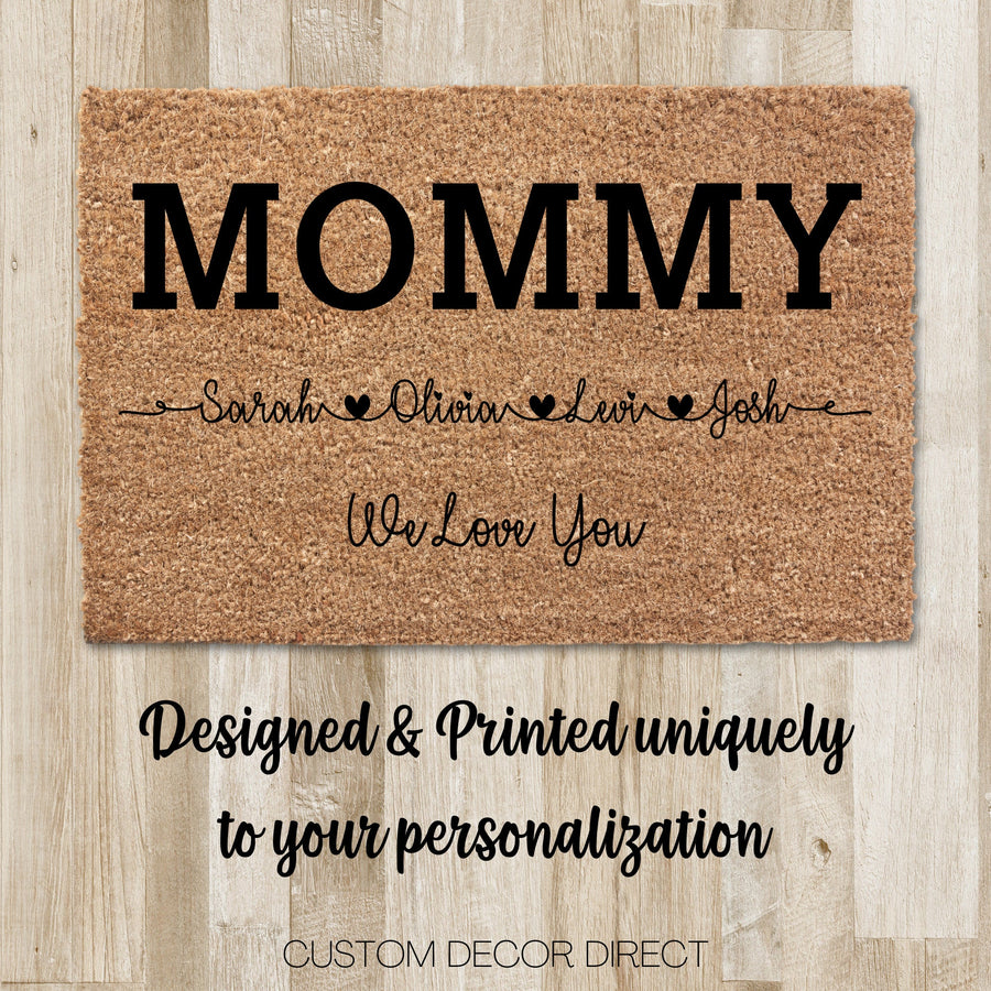 Mothers Day Gift, Mothers day Doormat, Personalized Doormat, Welcome Doormat, Mom Doormat, Gift for Mom, Gigi, Grandma, Mommy, Wedding Gift
