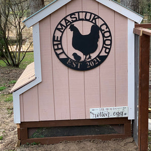 Our Little Coop Sign Metal Sign, Chicken Coop Sign, Metal Chicken Coop Sign, Personalized Chicken Coop sign, Metal Wall Art