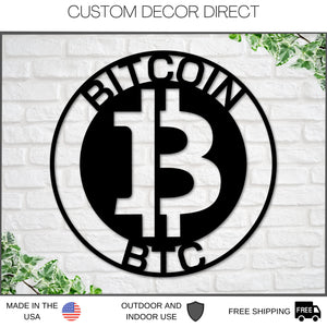Bitcoin to the moon, Bitcoin Sign, Metal Bitcoin Sign, Personalized Bitcoin, Custom Cryptocurrency Sign, Bitcoin Gift, Bitcoin Wall Art