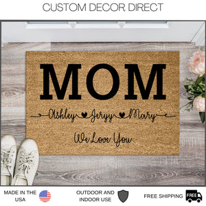 Mothers Day Gift, Kids names Gift for Mom, Personalized Mothers day Gift, Mothers day Doormat, Doormat, Gift for Mom, Gigi, Grandma, Mommy