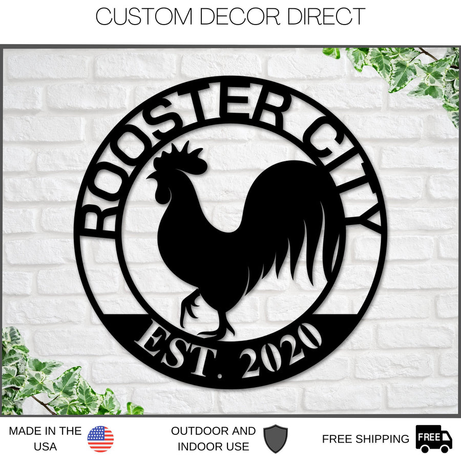 Custom Rooster House Sign, Rooster House Coop Sign, Rooster Decor, Our Little Coop Sign Metal Sign, Chicken Sign, Personalized Coop sign