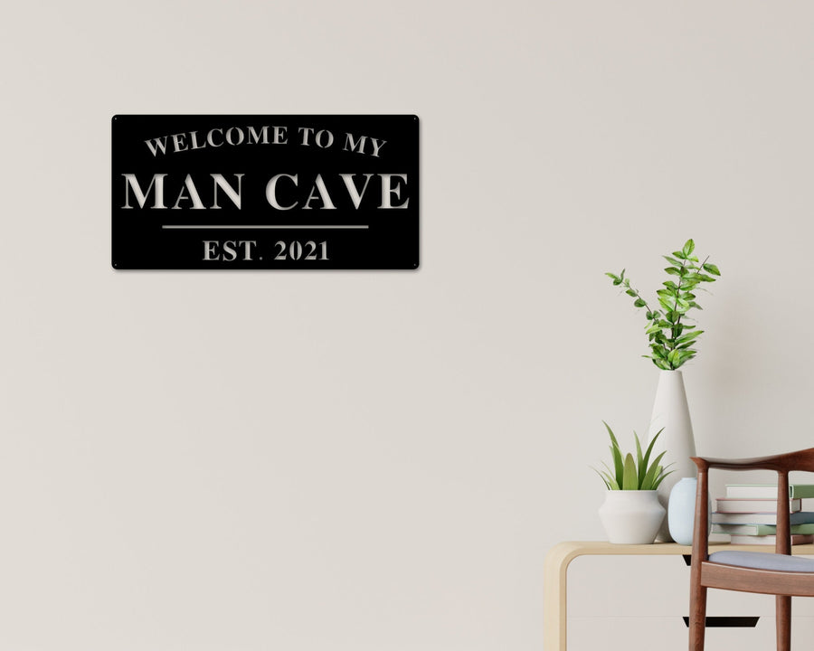 Man Cave Sign, Man Cave Decor, Personalized Man Cave Sign, Gift For Dad, Fathers day Sign, Welcome to my Man Cave, Man cave Metal sign, Dad
