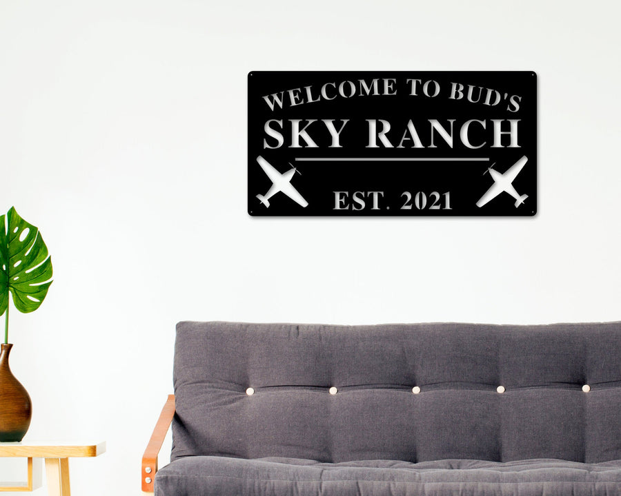 Personalized Fathers day Gift, Sign for Dad, Airplane Hangar Sign, Personalized Pilot Name Sign, Aviation Lover, Personalized Airplane Sign