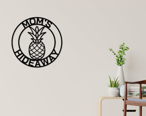 Pineapple Sign, Pineapple Decor, Summer Decor, Metal sign, Wreath sign, Wall decor, She Shed Sign, Personalized She Shed Sign, Gift for Mom