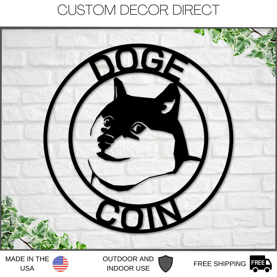 Dogecoin to the moon, Dogecoin Sign, Metal Dogecoin Sign, Personalized Dogecoin, Custom Cryptocurrency Sign, Dogecoin Gift, Dogecoin Art