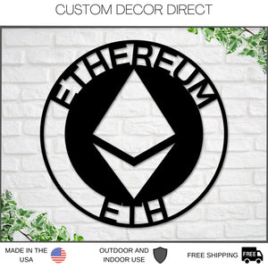 Ethereum To the Moon, Ethereum Sign, Metal Ethereum Sign, Personalized Ethereum , Custom Cryptocurrency Sign, Ethereum Gift, Ethereum Art