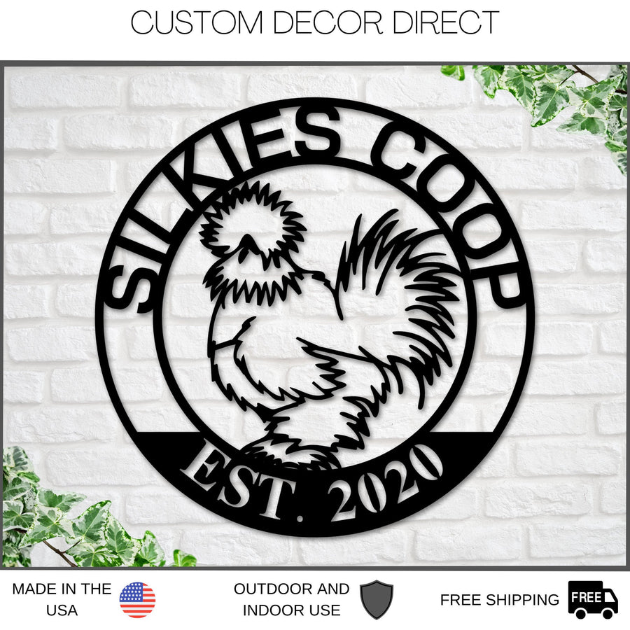 Silkie Chicken Coop Sign, Silkie Hen House Coop Sign, Silkie Chicken, Our Little Coop Sign Metal Sign, Silkie Metal Sign, Fluffy Butt Hut