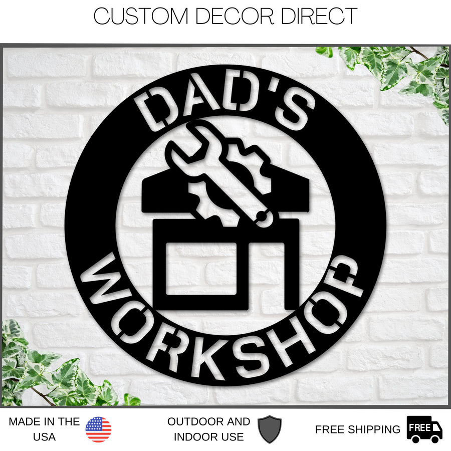 Personalized Fathers day Gift, Sign for Dad, Dads Workshop, Dads Garage Sign, Fathers Day Gift, Metal Sign, Gift for Husband, Daddy Daughter