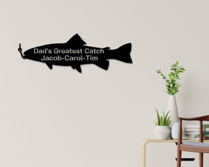 Fathers Day, Fish Sign, Fishing Sign, Fathers Day Gift, Gift for Husband, personalized sign, personalized fishing sign, Sign for fisherman