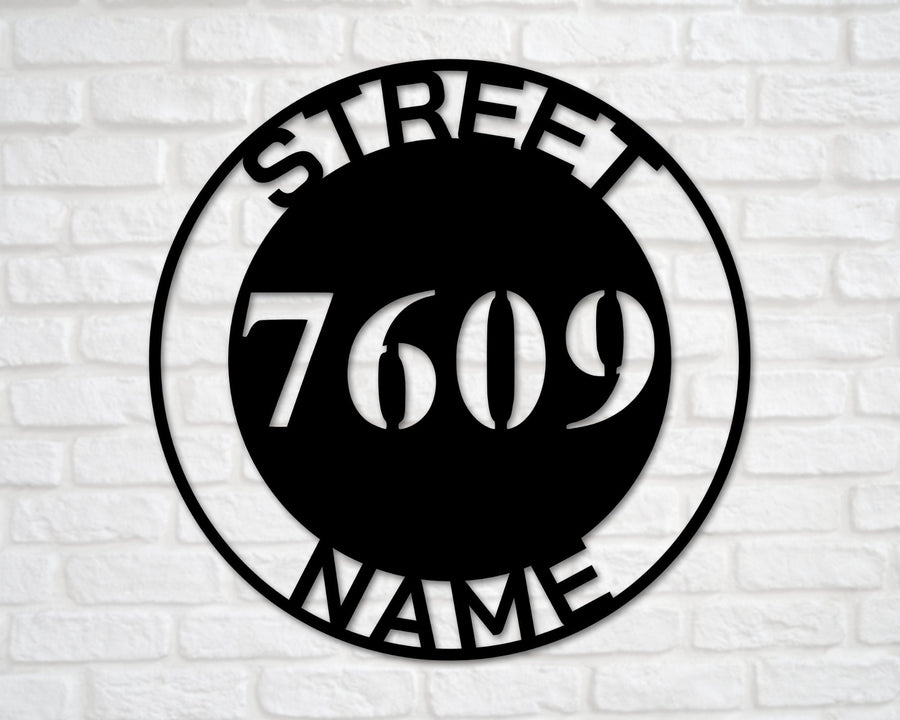Address Sign, Metal Address Plaque, Metal house numbers, Circle Address, Custom Address Sign, Home