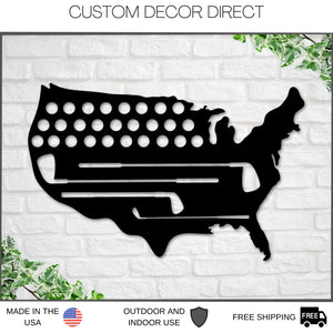 Golf USA Sign, Golf Metal Sign, America Golf Decor Sign, Gift for Dad, Gift For Golfer, Gold Gift Sign, Fathers day Gift, Gift For Dad, Golf