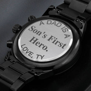 Fathers Day Gift From Son, Father's Day Gift For Dad, Personalized Wrist Watch, First Father's Day Gift, Engraved Watch, Wife, Daughter, Son