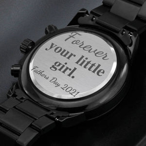 Fathers Day Gift from Daughter, Father's Day Gift For Dad, First Father's Day, Engraved Wrist Watch Gift from Wife, Daughter, Personalized