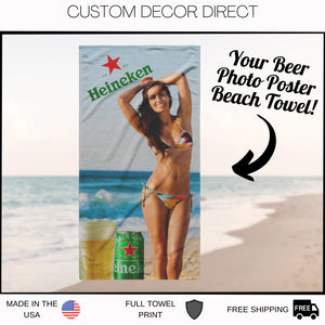 Tik Tok Beer Poster Beach Towel