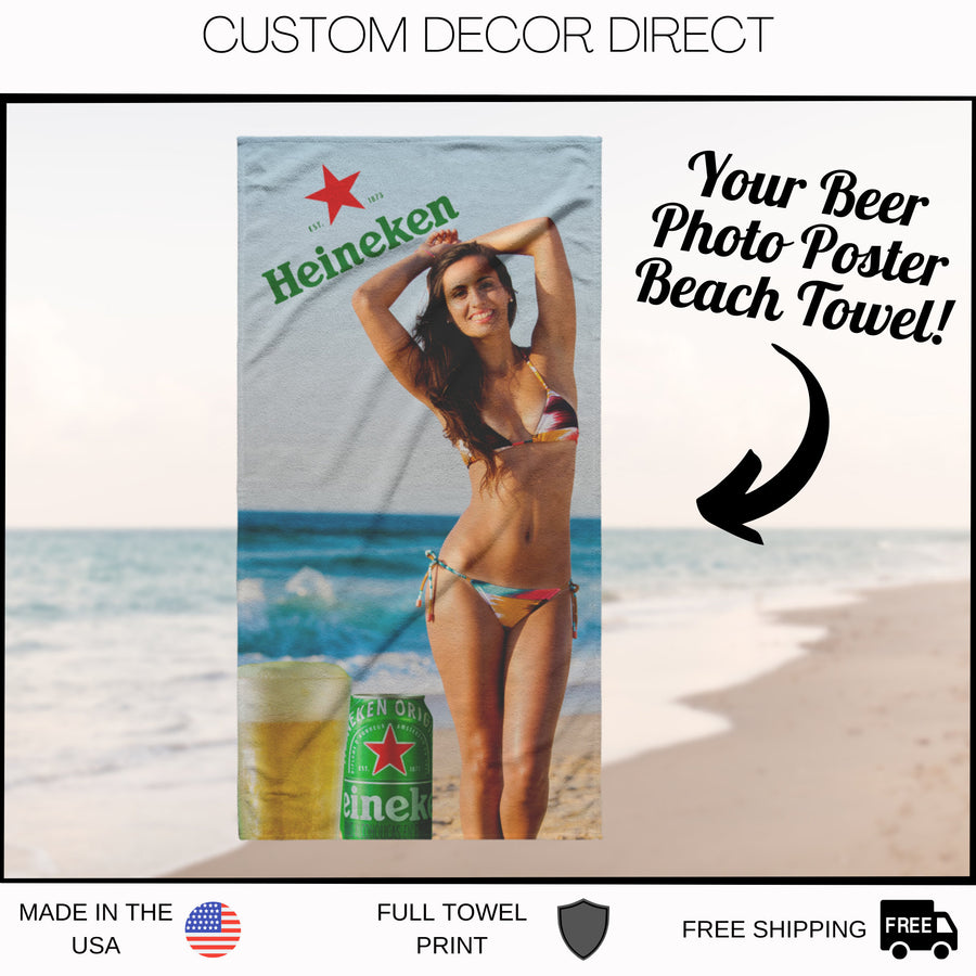 Tik Tok Beer Poster Beach Towel